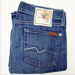 7 For All Mankind Boot Cut Jeans with Beaded Flower Tag